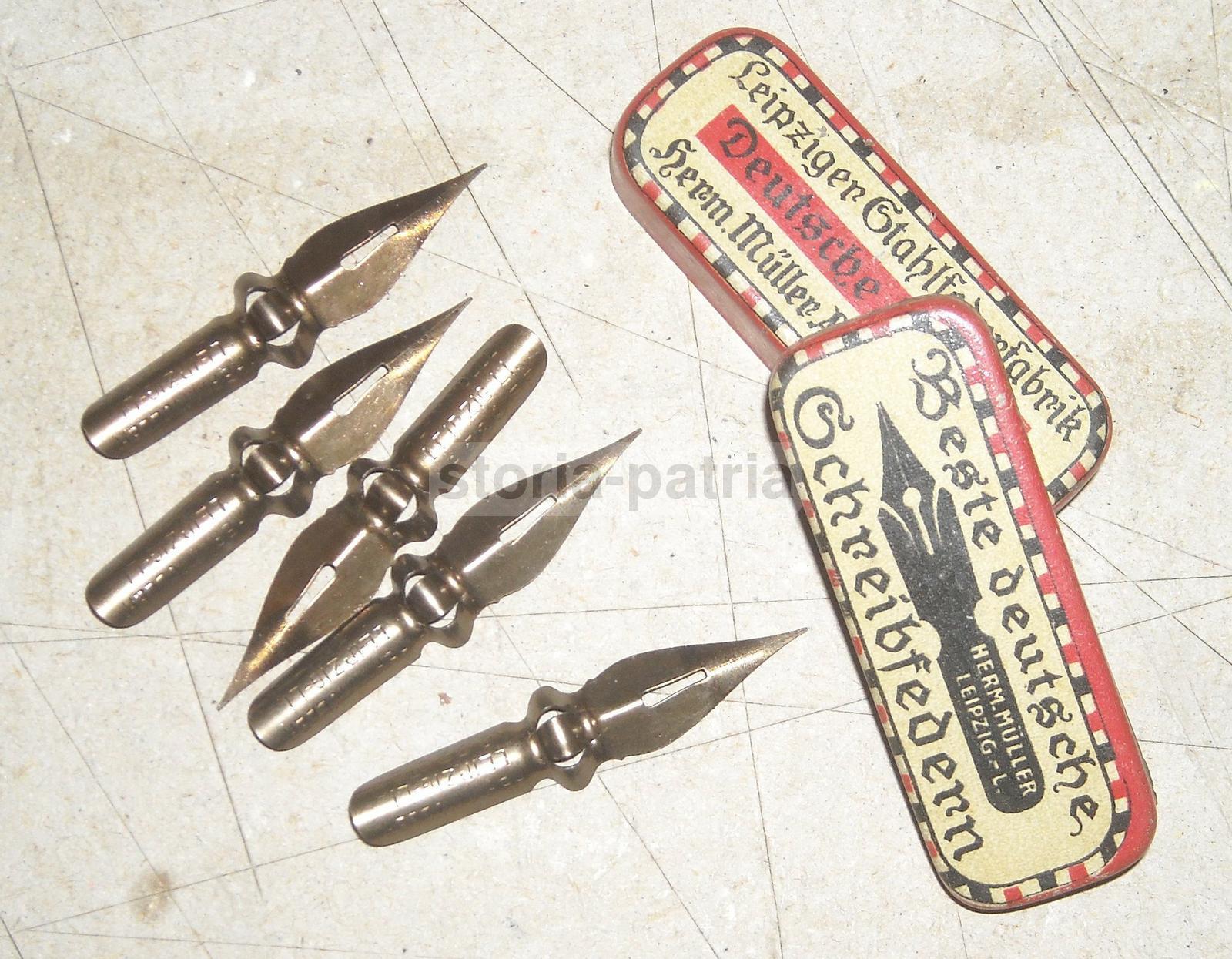 Scrittura, Calligrafia, Penne, Pennini, Raro Astuccio Pubblicitario, Muller, Leipzig immagine 1