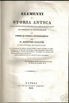Storia Antica E Biblica, Creazione, Religione, Mose, Bibbia, Profezie, Napoli, 1850 immagine 1