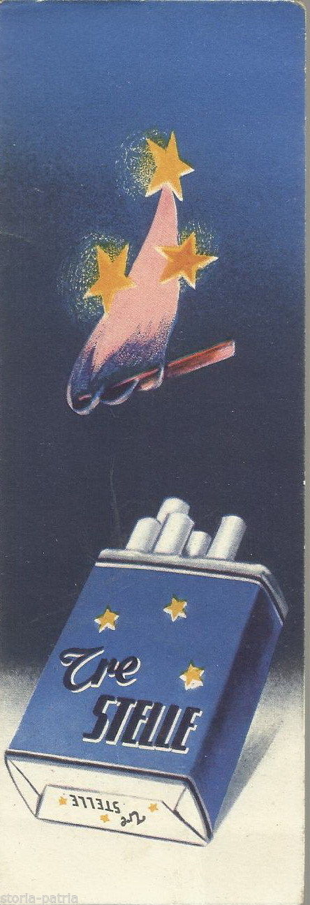 Tabacchi, Fumo, Sigarette, Tre Stelle, Edelweiss, Segnalibri Da Collezione, d'Epoca immagine 1